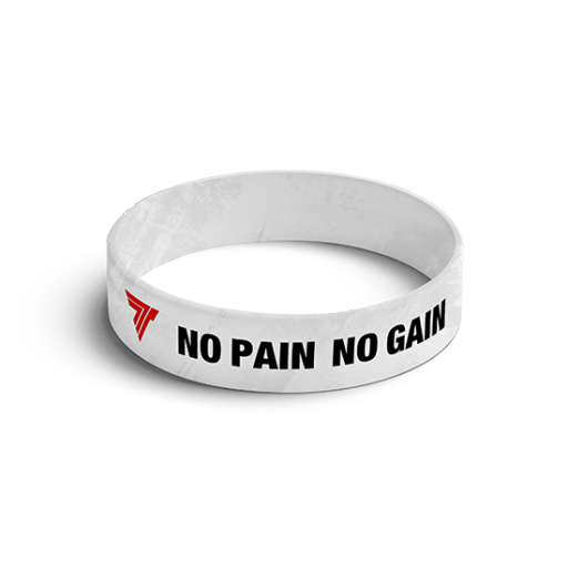 TREC WRISTBAND - NO GAIN NO PAIN WHITE